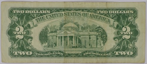 1963 $2 Dollar Bill Red Seal STAR Note VF - Picture 2 of 2