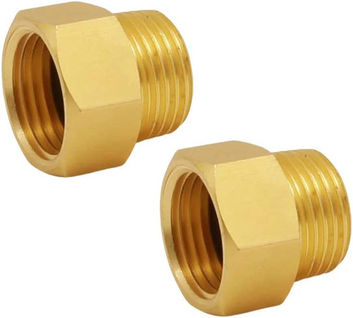 G 1/2 BSP Male to US 1/2 NPT Female Thread Converter Adapter (2-Pack), Solid Br