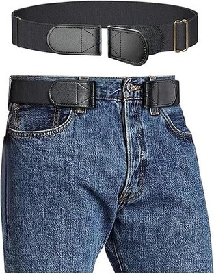 Magic Buckleless Men's Stretch Belts: Comfort Revolution- 32-48in, Black 