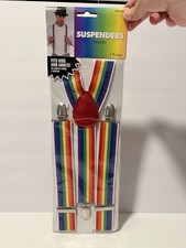 Amscan Suspenders Rainbow Halloween Costume Accessory 1pr Kids  Adults NEW