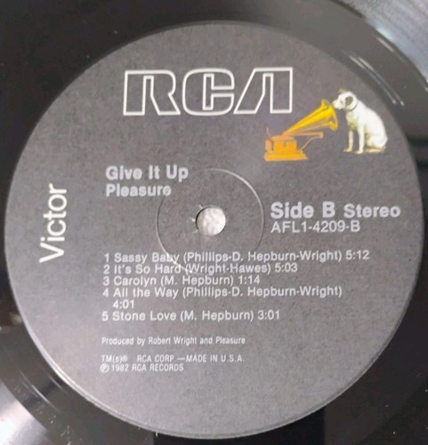 PLEASURE-GIVE IT UP VINYL ALBUM 1982 RCA - Picture 8 of 8
