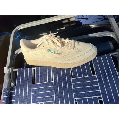 Reebok Club C 85 Mens 9.5 Chalk White Leather Low Top Sneakers Classic Shoes