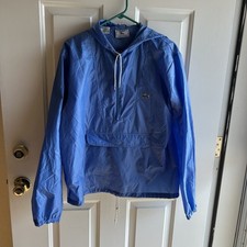 IZOD x Lacoste 90s Windbreaker Pullover Blue hooded Jacket men's medium