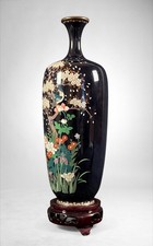 黑色古董原始景泰蓝日本古董花瓶| eBay