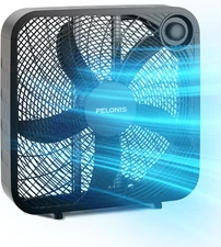 3-Speed Box Fan for Full-Force Circulation with Air Conditioner, Upgrad
