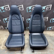Porsche 981 Boxster Cayman Yachting Blue Leather Seat Front Pair Oem 2012-2016 Porsche 981 Boxster Cayman Yachting Blue Leather Seat Front Pair Oem 2012-2016