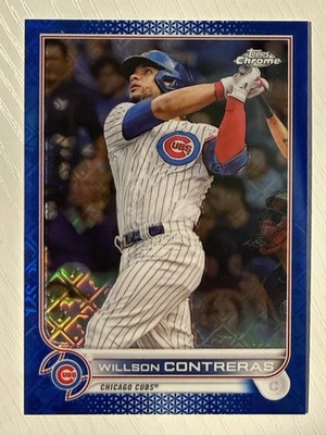 Willson Contreras 2022 Topps Chrome Logofractor Blue Refractor #17 073/150 Cubs