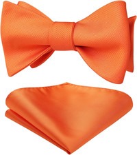 Bow Ties for Men Solid Color Self Tie Bow Tie Pocket Square Set Classic Formal S