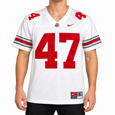 Nike Ohio State Buckeyes #47 NCAA Football Trikot Herren Gr. S Weiß Rot