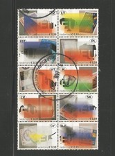 Netherlands 2004 European Union sheet stamps, used block of ten from MS2363