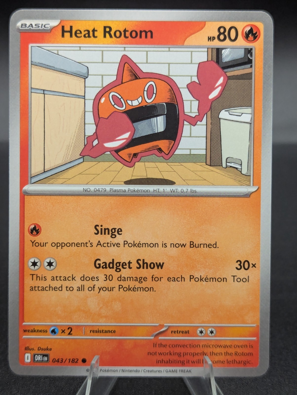 Pokémon English Destined Rivals NM Heat Rotom In Hand 043/182