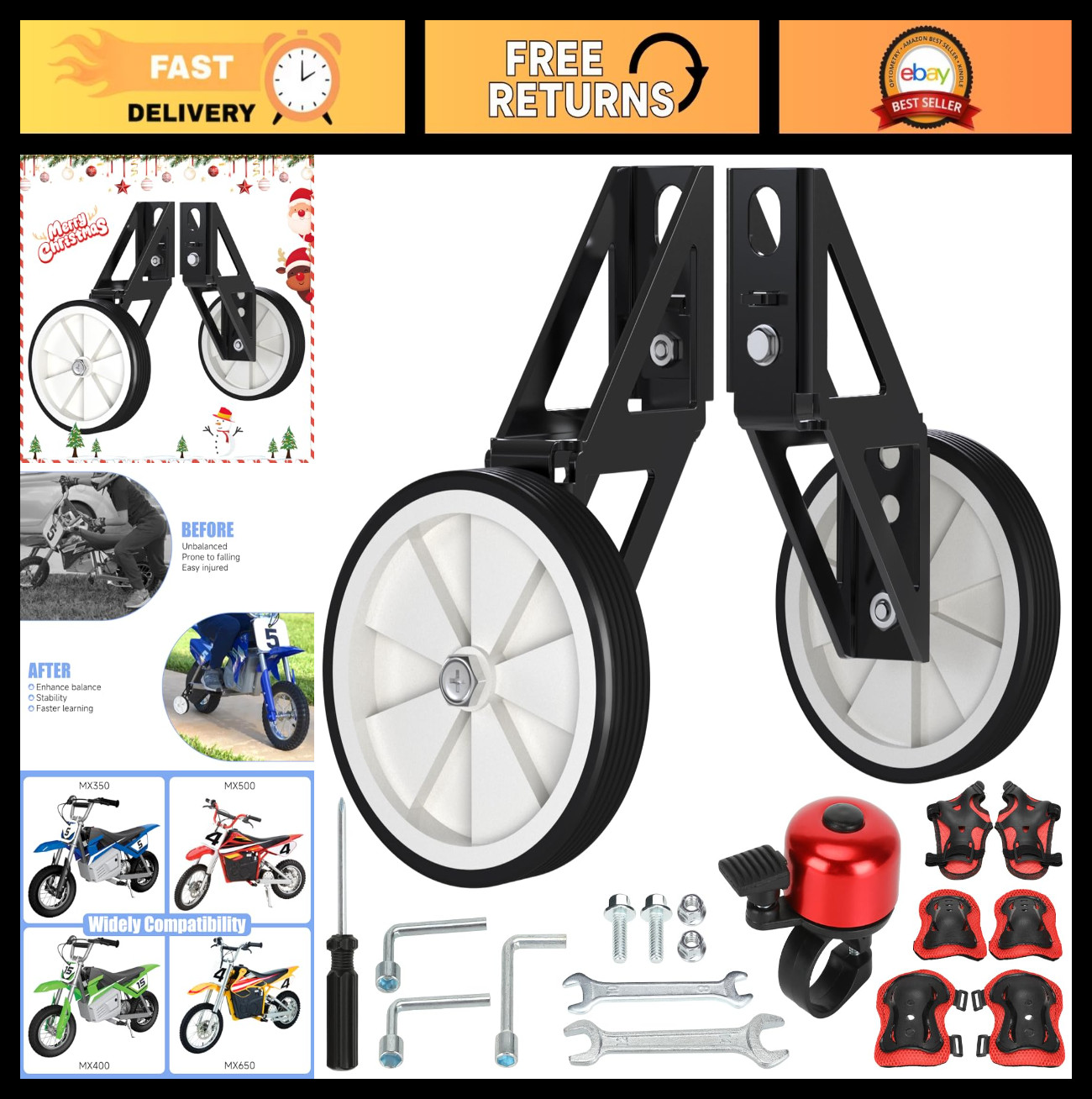 Adjustable Dirt Bike Training Wheels for Razor MX350 MX400 MX500 MX650 - Kids' E