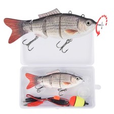 Upgradation Robotic Swimming Fishing Lures 5.12" USB Rechargeable LED Light 4...