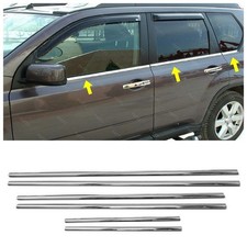 For NISSAN X-TRAIL T31 2007 to 2013 Chrome Windows Rubber Cover Trim 6 pcs