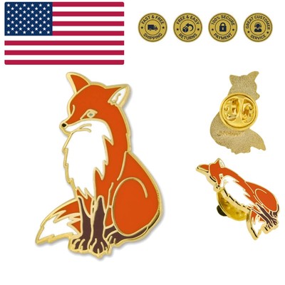 Vixen Arctic Red Fox Animal Enamel Lapel Pin Download Images ×Product customi...