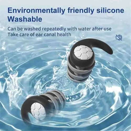 Tappi Orecchie Silicone Morbido Cancellazione Rumore Impermeabili per Dormire Nuoto Coppia - Foto 5 di 9