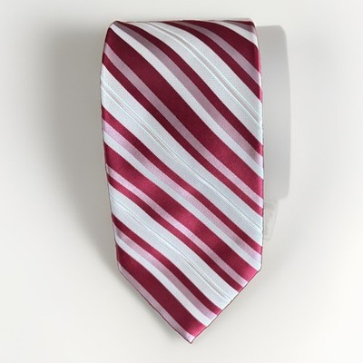 DKNY 100% Silk Tie Maroon & Lavender Striped Tie Pre-owned Great Condition