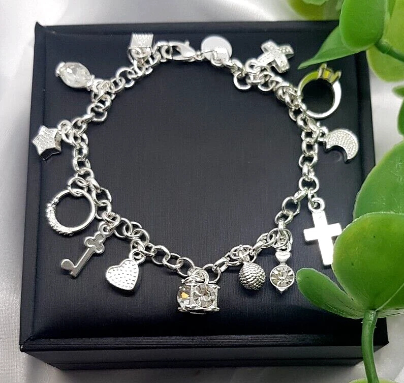 Edles BETTEL ARMBAND 925 Silber Charm Zirkonia Bead ARMKETTE Armreif Anhänger - Bild 2 von 4