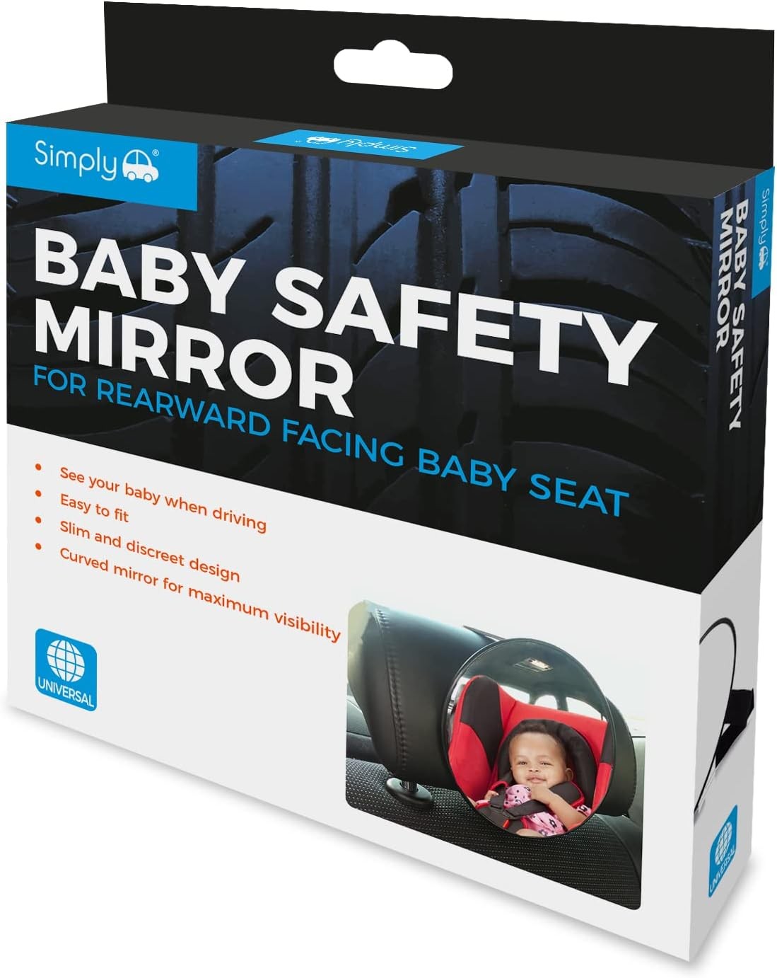 Simply Auto Baby Car Mirror | 360° Fully Adjustable Child Safety Car Mirror Fo