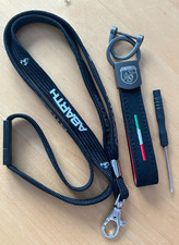 Abarth Lanyard Charm New Skopion Logo Leather 595 Keychain Ring