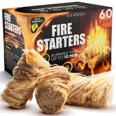 Fire Starter - Natural Pine Fire Starters for Fireplace, Campfires, Grill, Wo...