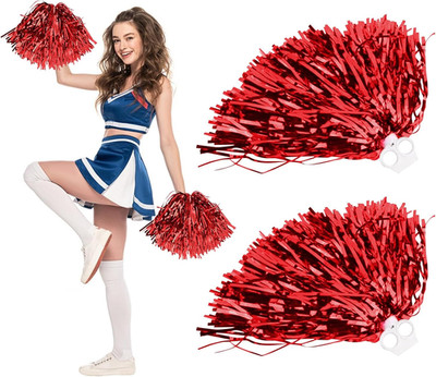 Cheerleader Pompons, 2 Stück Pompoms Cheerleading mit Handle, Sportteams Pompons