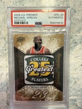 2008 UD Premier Michael Jordan Stitch 5 /5 PSA Authentic 25 Greatest Players