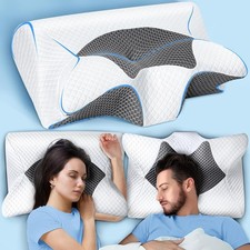 Cervical Neck Pillow, Memory Foam Pillow for Neck Pain Relief and Snoring, Ergon