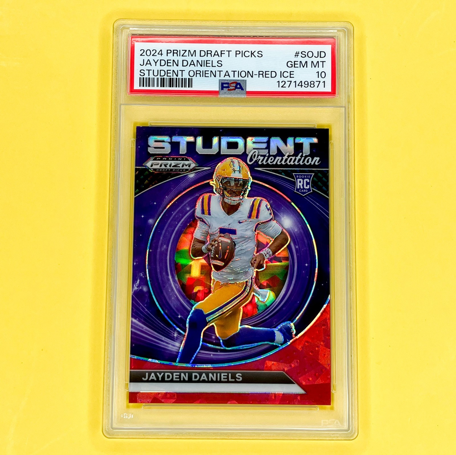 2024 Panini Prizm Draft Picks - Jayden Daniels #SO-JD Red Ice (RC) PSA 10