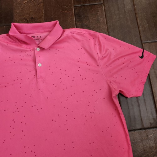 Nike Dri-FIT Polo Shirt Mens Large Pink Golf Athletic - Afbeelding 5 van 16