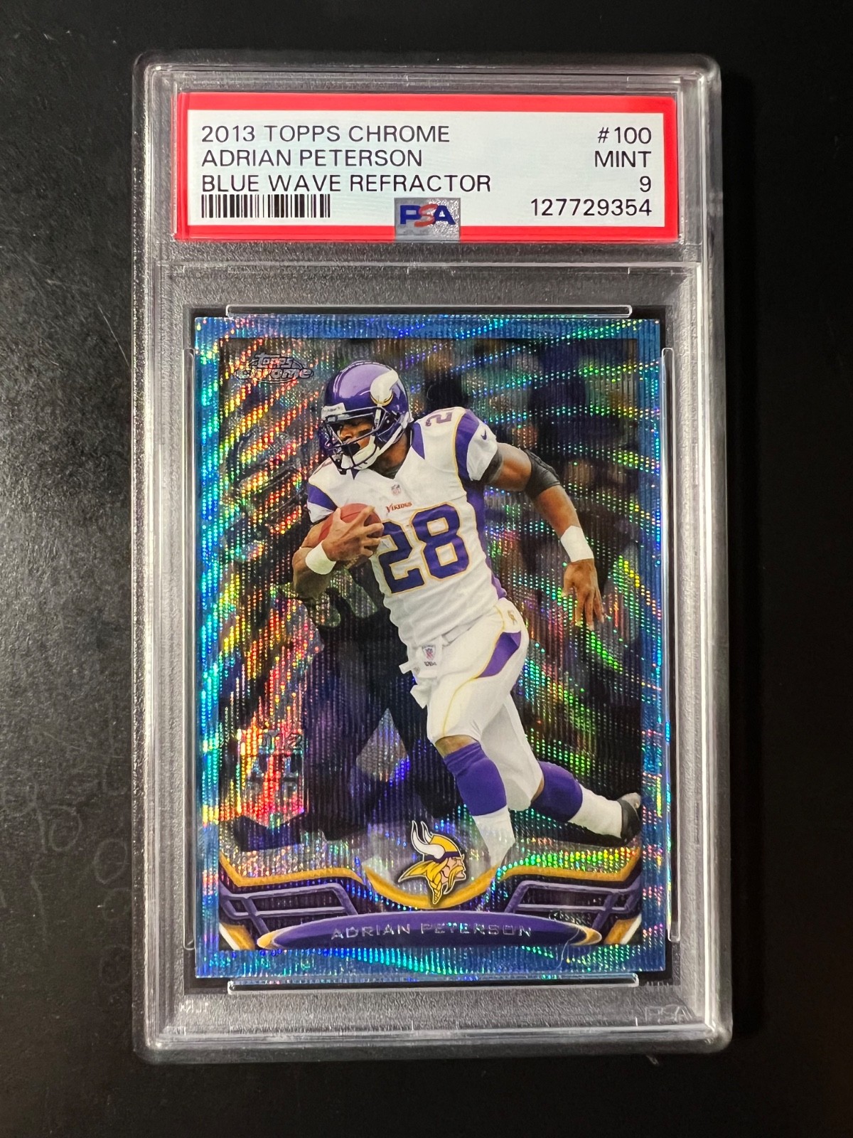 2013 Topps Chrome Blue Wave Refractor #100 Adrian Peterson PSA 9