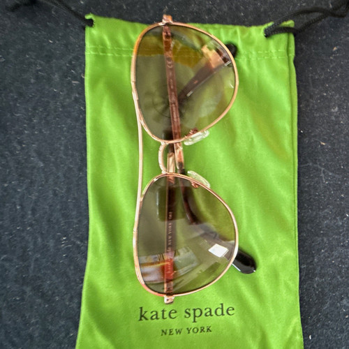 Kate Spade New York Women’s Aviator Sunglasses Rose Gold/Green Tinted UV400