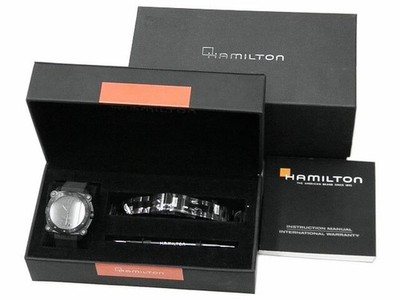 HAMILTON Khaki Navy Below Zero H78585333 1000M Schwarz Auto Herren Rihuadit