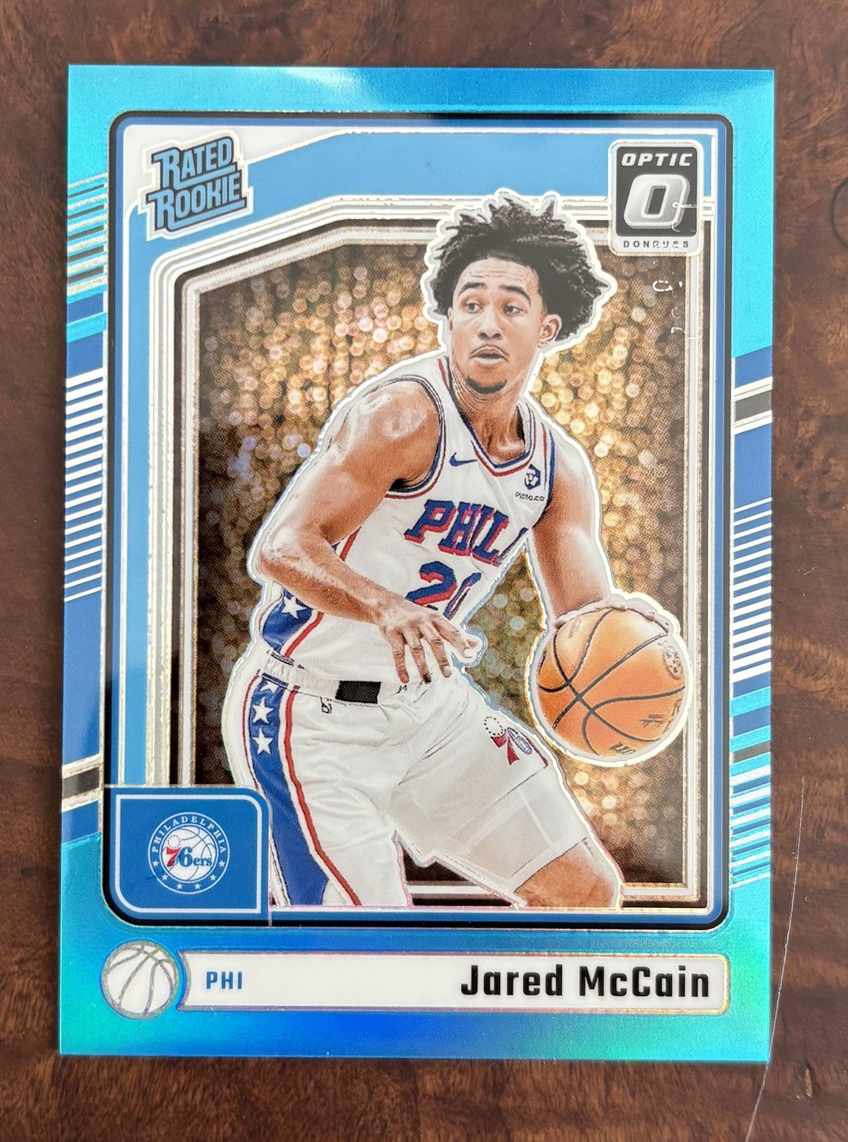 2024-25 Panini Donruss Optic - Rated Rookie Jared McCain #270 Aqua Prizm /225