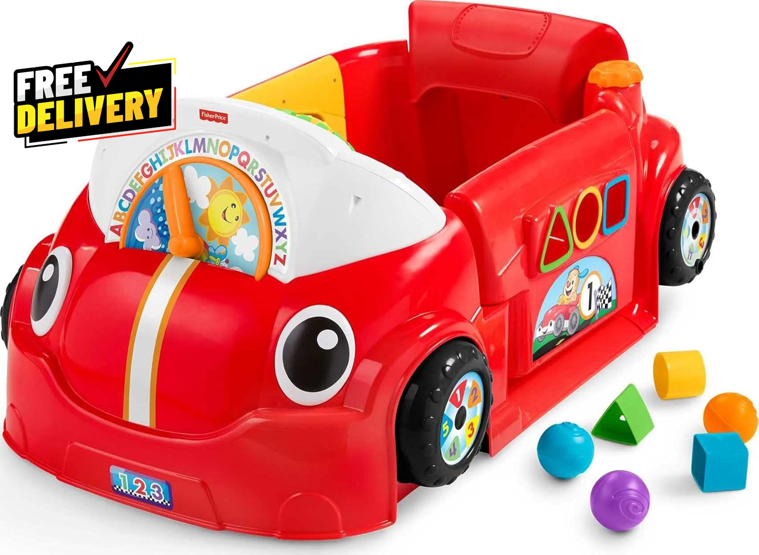 Laugh & Learn Crawl around Car Red Interactive Play Center with Smart Stages L..