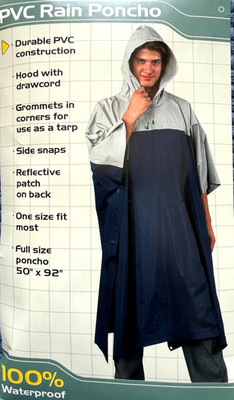 PVC Regenponcho Regencape ''Ozark Trail'' - blau grau - USA-Mitbringsel, selten!