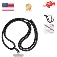 8mm Rope Cross Body Strap with Card - Black