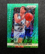 John Stockton 2024-25 Prizm Deca /12 Green Shimmer Prizm MINT Utah Jazz #215