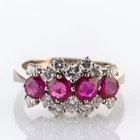 0.60ct Ruby and 0.70ct diamond Ring in 14K White Gold