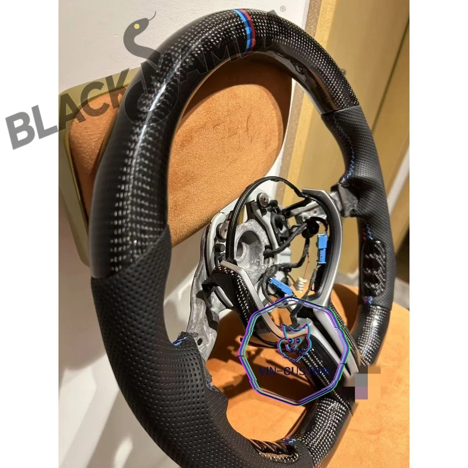 VINS Real carbon fiber Steering Wheel FOR BMW F30 F80 F82 M3M4 W/HEATED - Imagem 2 de 4