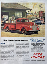 1946 Ford Trucks Mean Business Pick Up Performance 51 Units Vintage Print Ad 1946 Ford Trucks Mean Business Pick Up Performance 51 Units Vintage Print Ad