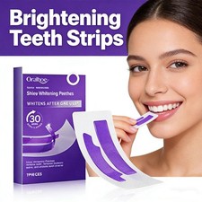 Purple Teeth Whitening Strips Brighten Tooth Remove Plaque Stain Cleaning Oral