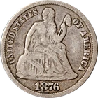 1876-CC Seated Liberty Dime - Choice