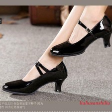 Women's Ballroom Latin Dance Shoes Closed Toe Modern Dancing Heels Date Shoes