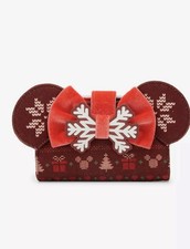 Loungefly Disney Minnie Mouse Sweater Holiday Wallet NWT