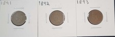 Lot of 3: 1891 1892 1893 Indian Head Cent Nice Circulated Details Nice Petina #7