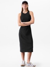 Athleta Seasoft rib midi tank dress- xsp- black- nwot
