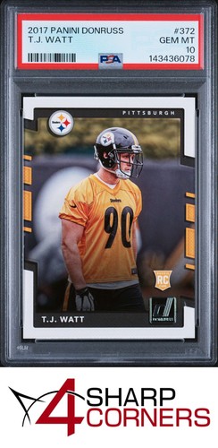 2017 PANINI DONRUSS #372 T.J. WATT RC STEELERS PSA 10