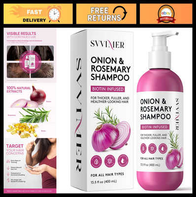 Onion Rosemary Biotin Shampoo for Hair Growth & Thinning - Sulfate Free 13.5oz