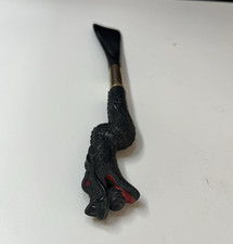 Vintage Japanese Black Dragon Handle, Plastic Shoehorn with Rhinestone Eyes.